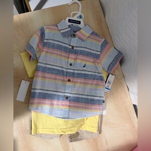 Nautica Kids Pastel Striped Button Down Shirt